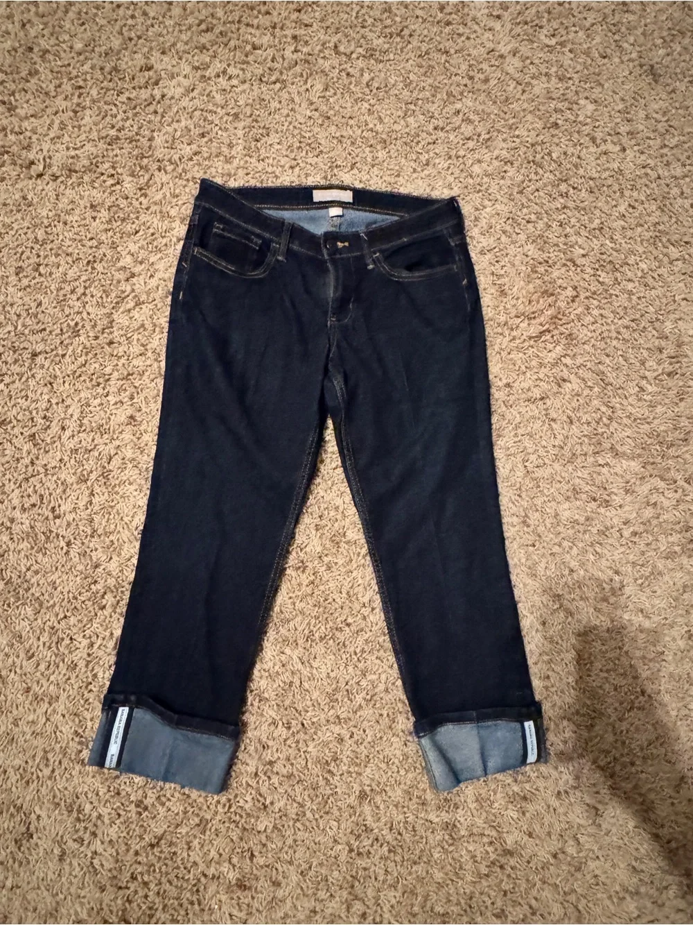 Banana Republic Dark Blue Cropped Jeans with Rolled Cuffs
